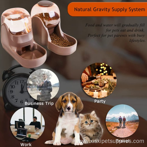 Automatic Pet Feeder and Waterer Set Dispenser